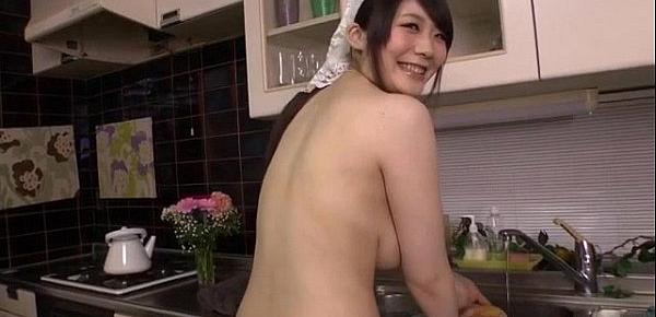  Kitchen hardcore along big tits Rie Tachikawa